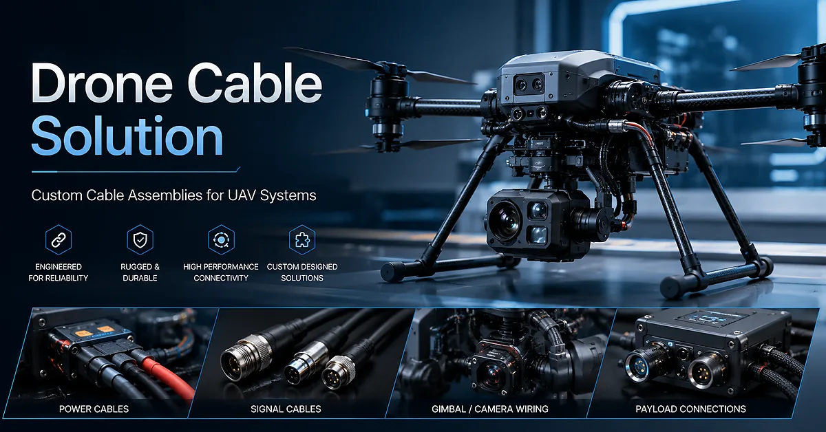 Drohnenkabellösung: Kundenspezifische Kabelkonfektionen für UAV-Strom-, Signal- und Nutzlastsysteme