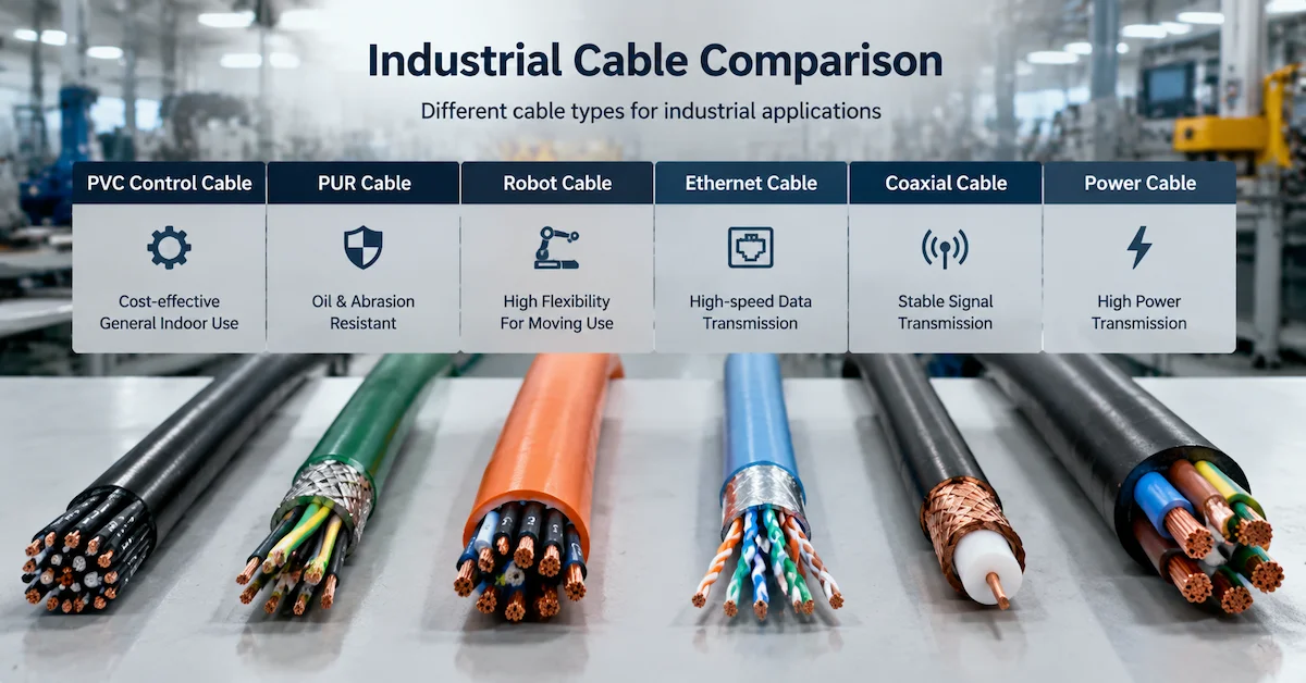 Industrial Cable Comparison: How to Choose the Right Cable for Your Equipment